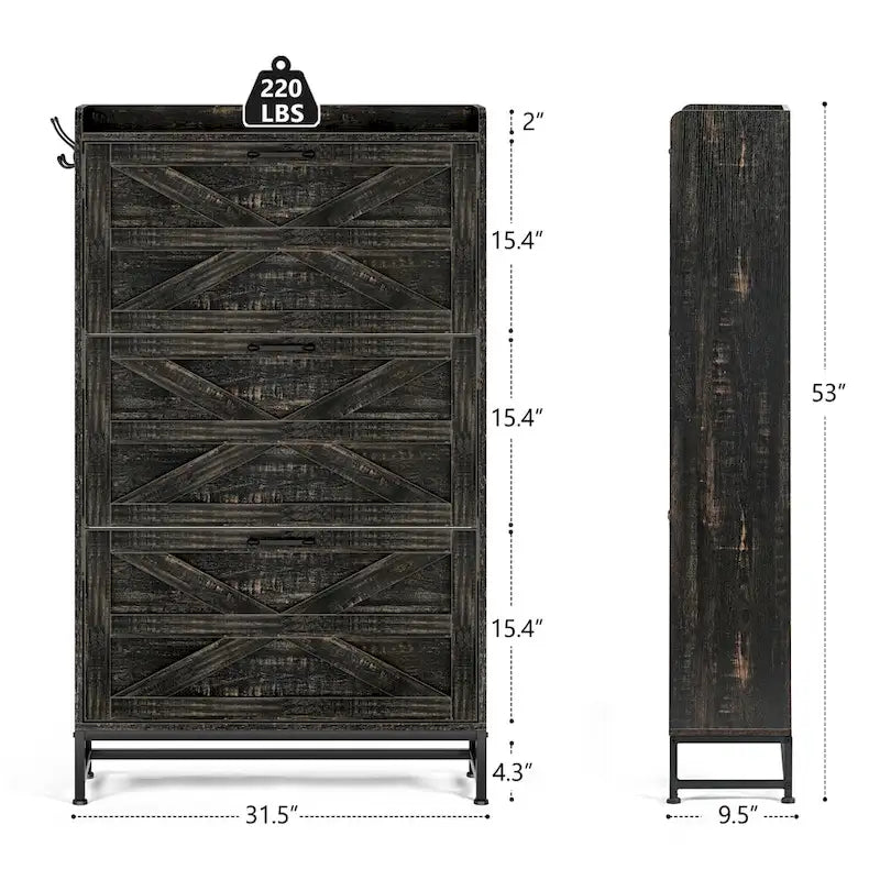 Shoe Cabinet, Entry Home Shoe Cabinet, Entrance Balcony Storage Cabinet, Large Capacity Shoe Rack, Grey