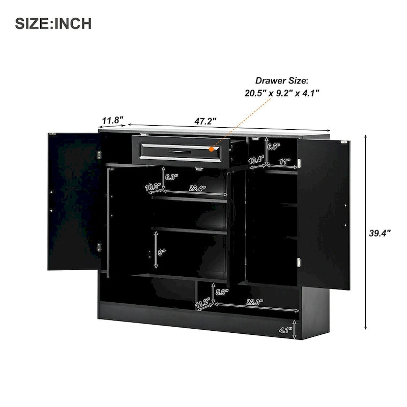 Sleek and Modern Shoe Cabinet with Adjustable Shelves, Minimalist Shoe Storage Organizer with Sturdy Top Surface