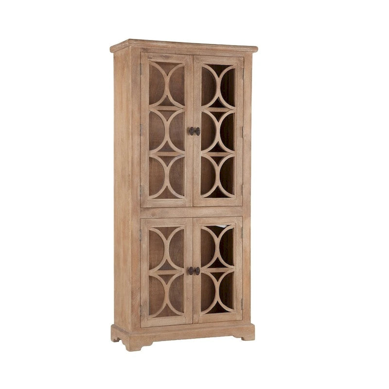 38-Inch Wide Solid Mango Wood Display Cabinet