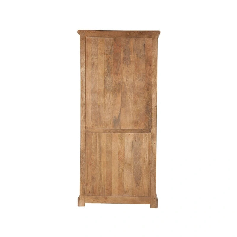 38-Inch Wide Solid Mango Wood Display Cabinet