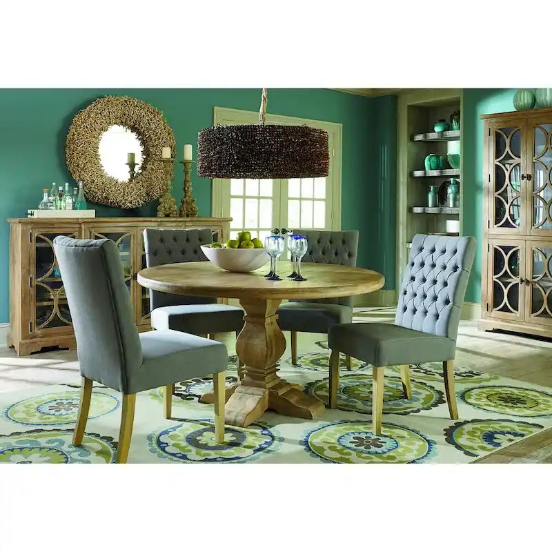 38-Inch Wide Solid Mango Wood Display Cabinet