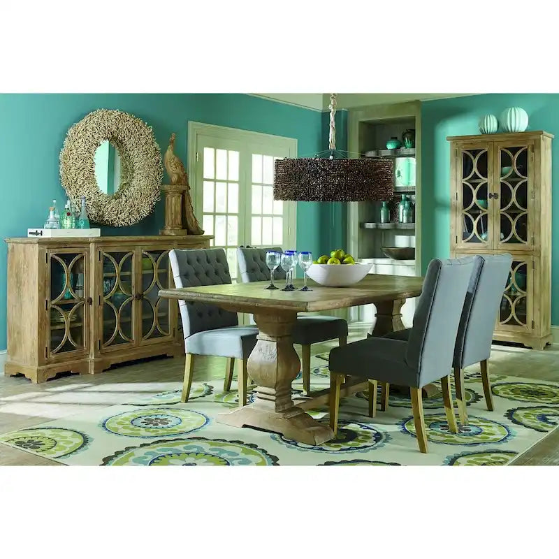 38-Inch Wide Solid Mango Wood Display Cabinet