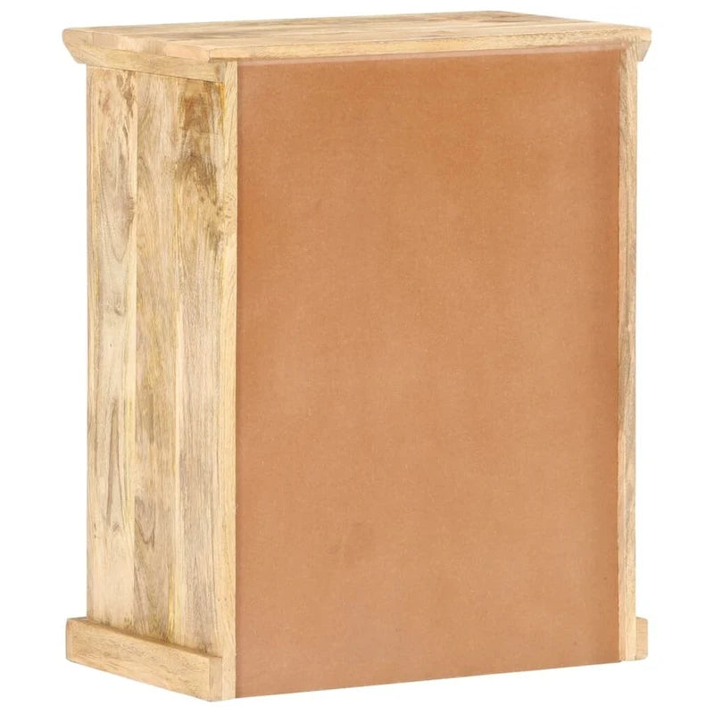 Solid Mango Wood Sideboard with Steel Doors - 23.6x13.8x29.5