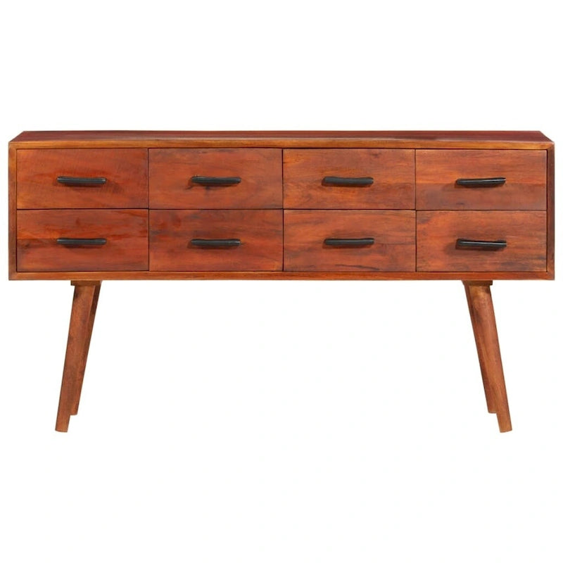 Solid Mango Wood Sideboard with 8 Drawers - 43.3x11.8x23.2