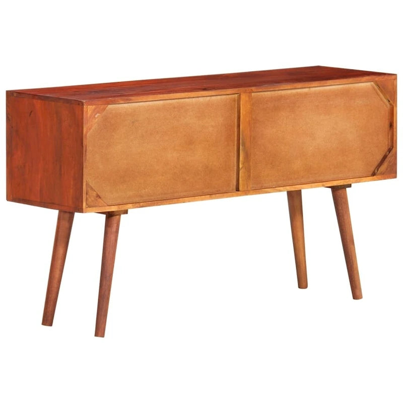 Solid Mango Wood Sideboard with 8 Drawers - 43.3x11.8x23.2