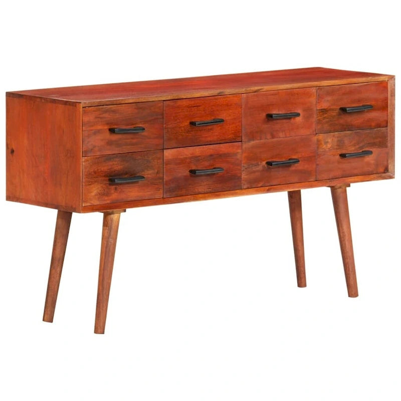 Solid Mango Wood Sideboard with 8 Drawers - 43.3x11.8x23.2