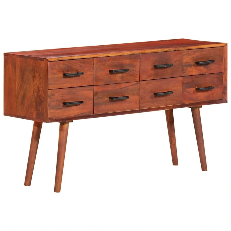 Solid Mango Wood Sideboard with 8 Drawers - 43.3x11.8x23.2
