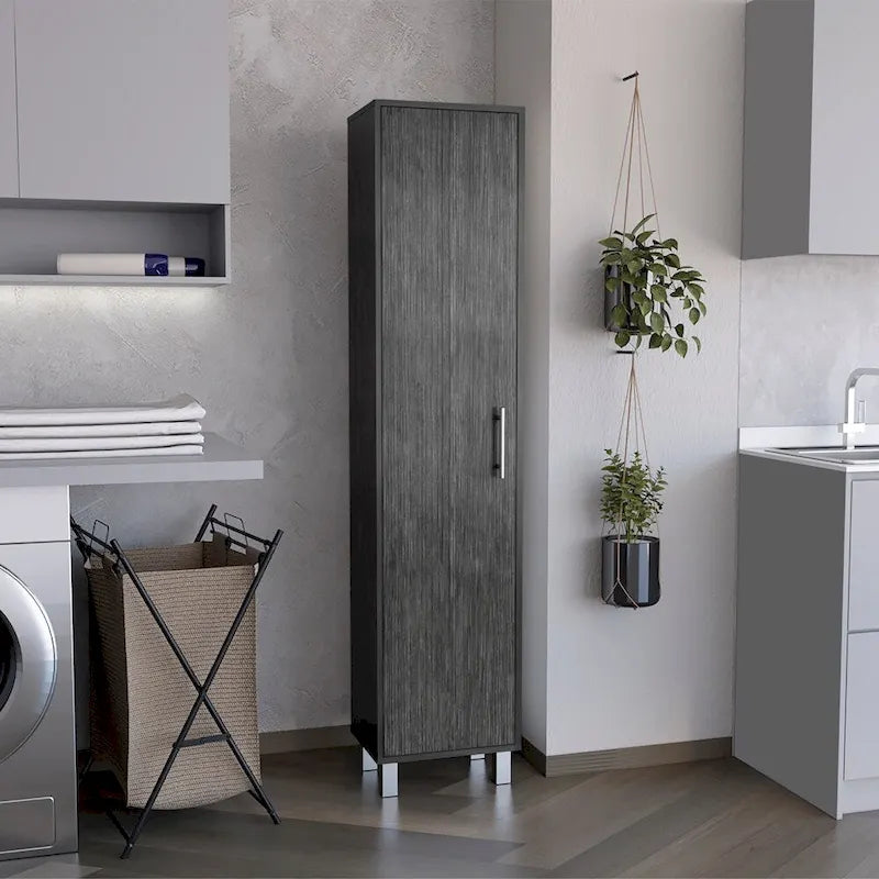 Single-Door Storage Cabinet - Smokey Oak
