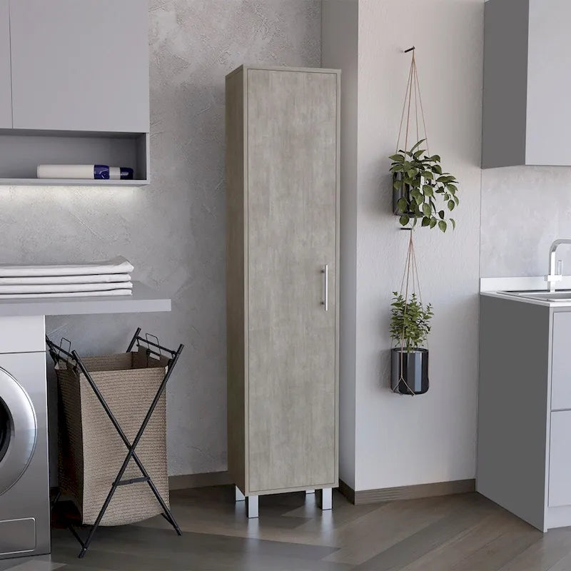 Single-Door Storage Cabinet - Smokey Oak
