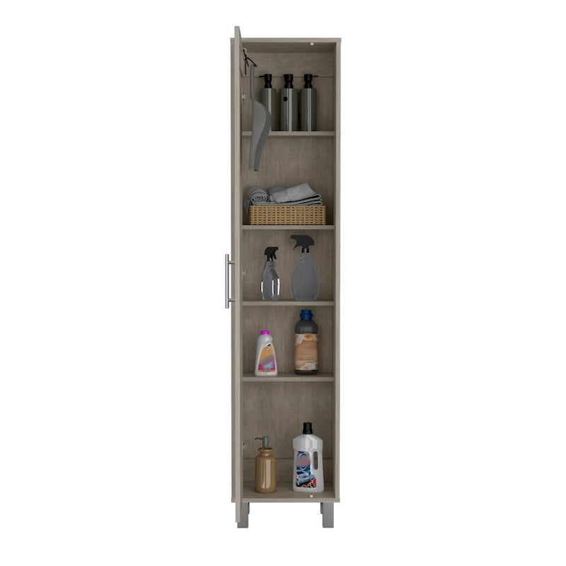 Single-Door Storage Cabinet - Smokey Oak