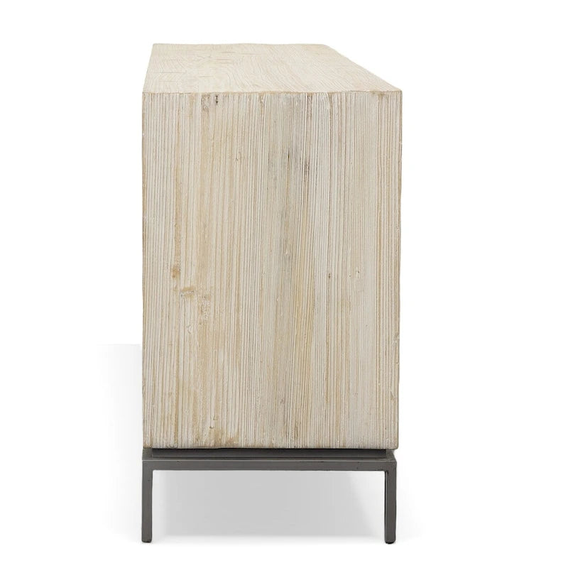 4-Door Sideboard with Shingle Door Fronts and Metal Base