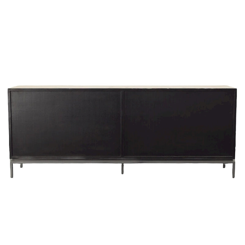 4-Door Sideboard with Shingle Door Fronts and Metal Base