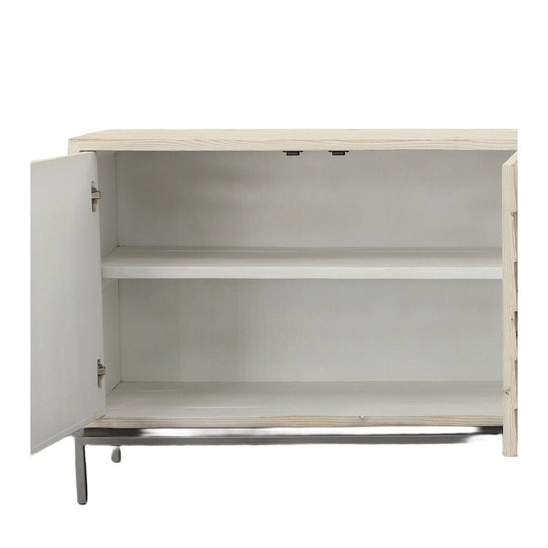4-Door Sideboard with Shingle Door Fronts and Metal Base