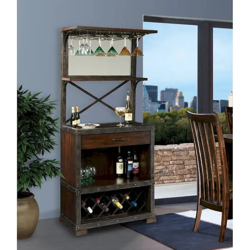 Vintage Distressed Foyer Liquor and Wine Cabinet - Buffet Sideboard or Media Cabinet
