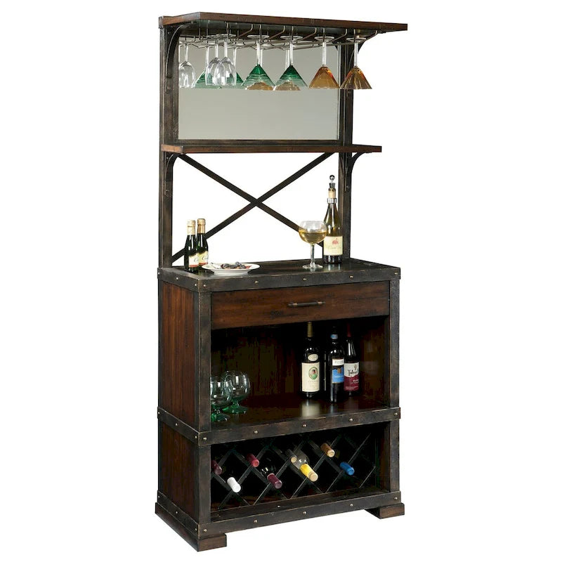 Vintage Distressed Foyer Liquor and Wine Cabinet - Buffet Sideboard or Media Cabinet