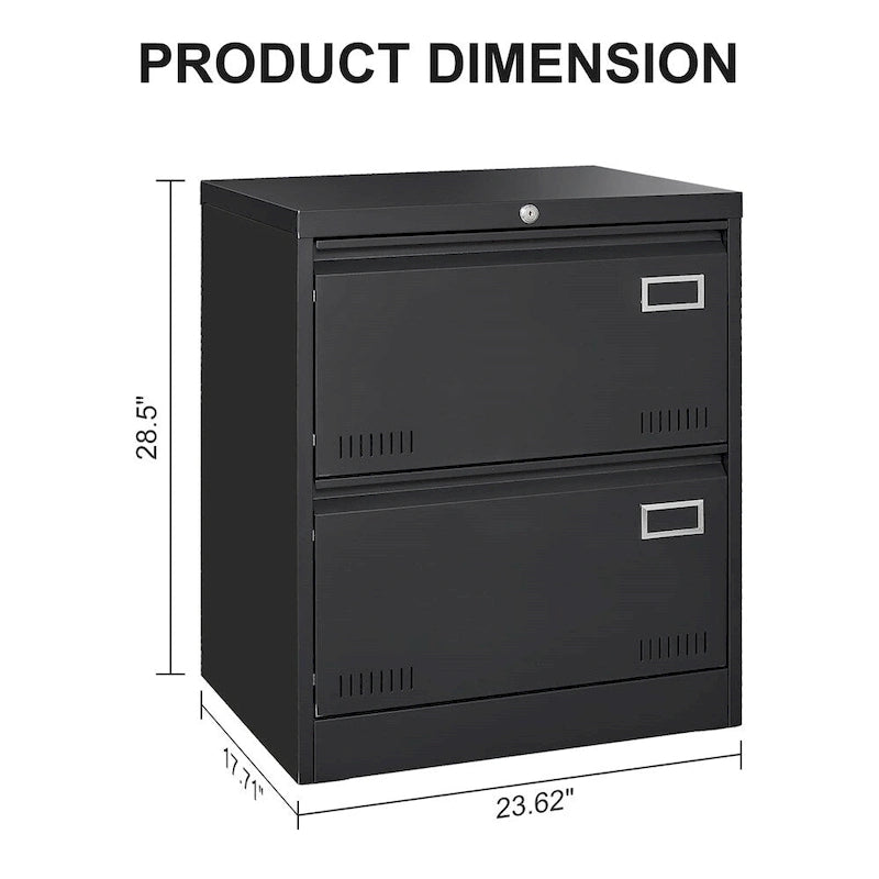 Metal Lockable File Cabinet with Lock and 2 Drawers