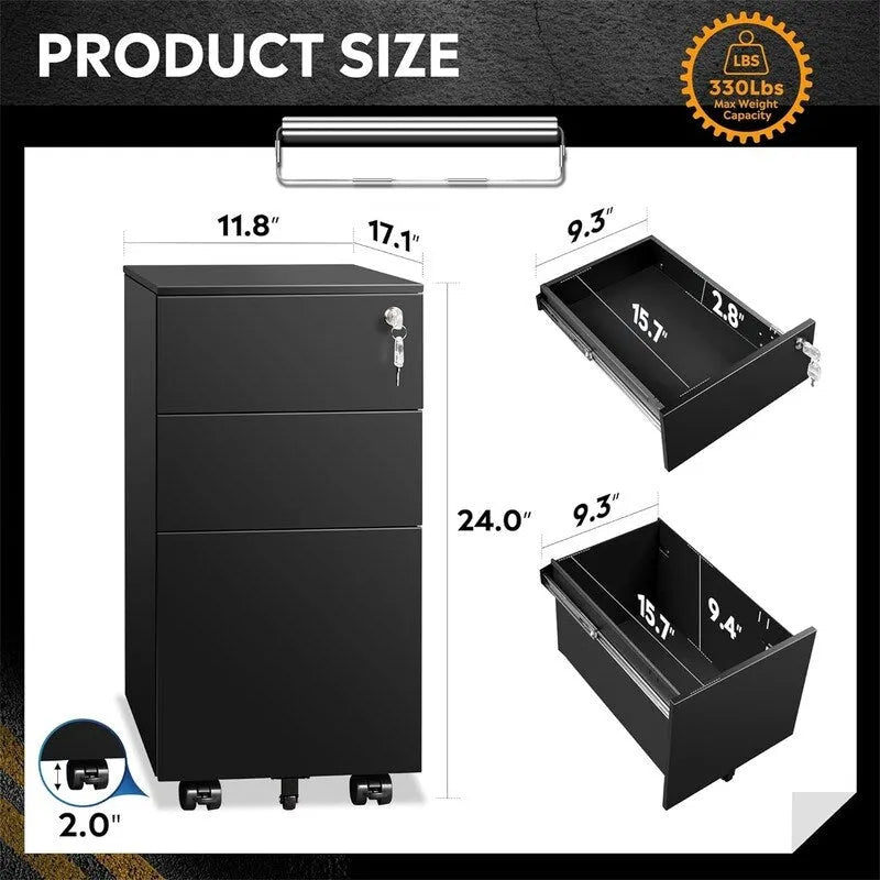3 Drawer Vertical File Cabinet