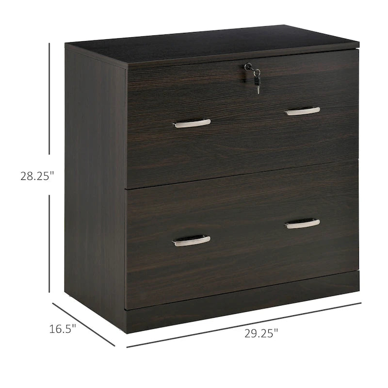 2-Drawer File Cabinet with Lock, Keys and Hanging Bar