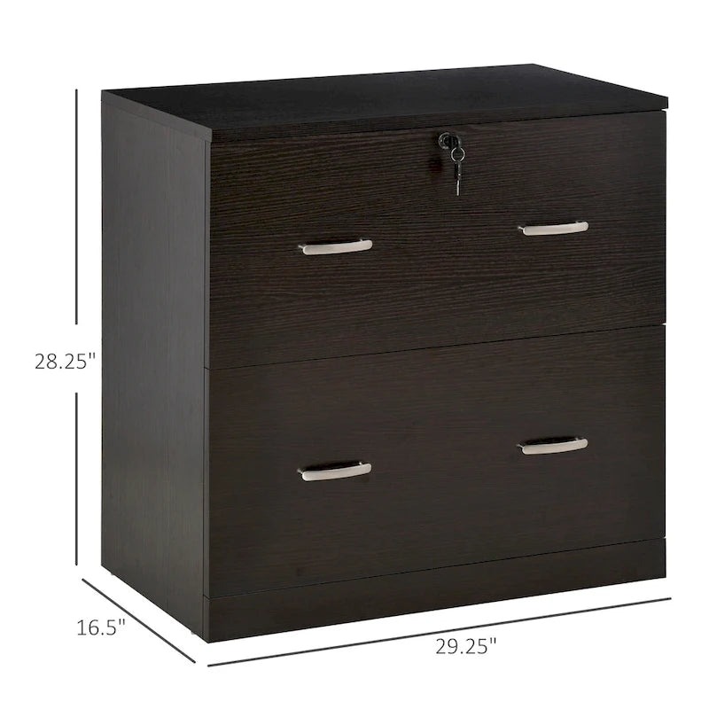 2-Drawer File Cabinet with Lock, Keys and Hanging Bar