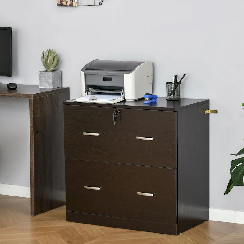 2-Drawer File Cabinet with Lock, Keys and Hanging Bar