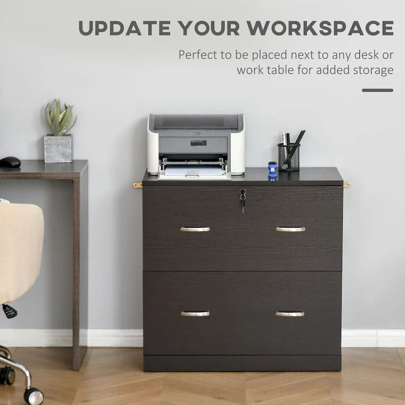 2-Drawer File Cabinet with Lock, Keys and Hanging Bar